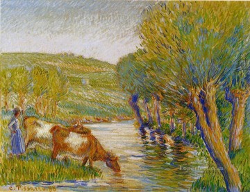 El río y los sauces eragny 1888 Camille Pissarro Pinturas al óleo